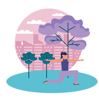 Kız yoga yapıyor vektör tasarımı poz