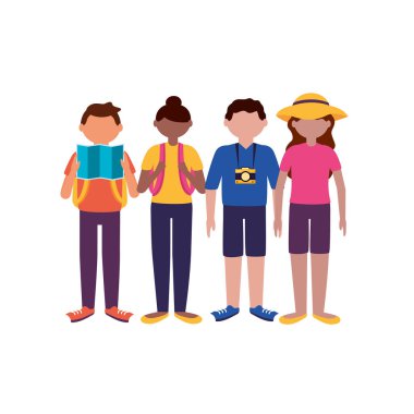 İzole gezgin insanlar vektör tasarımı