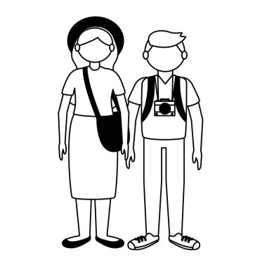 İzole gezgin çift vektör tasarımı