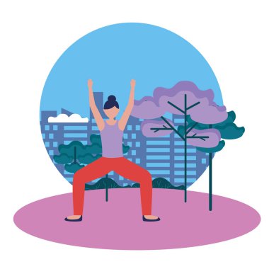Kız yoga yapıyor vektör tasarımı poz