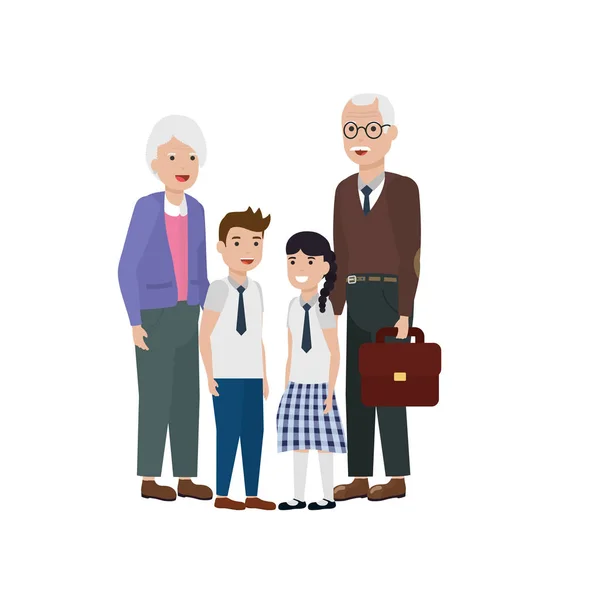 Abuela y abuelo diseño de vectores de dibujos animados — Vector de stock