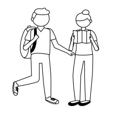 İzole gezgin çift vektör tasarımı