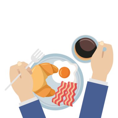 Kahvaltılık yumurta ve ekmek vektör tasarımı