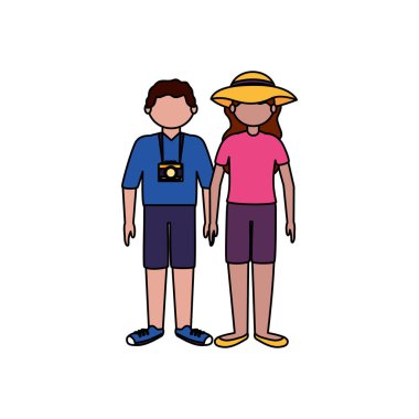 İzole gezgin çift vektör tasarımı