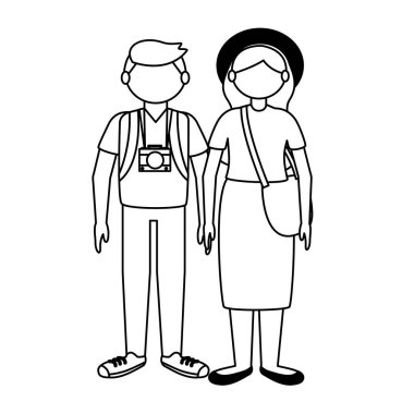 İzole gezgin çift vektör tasarımı