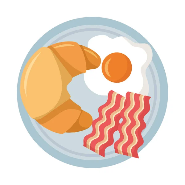 Pequeno-almoço ovo e pão vetor design — Vetor de Stock