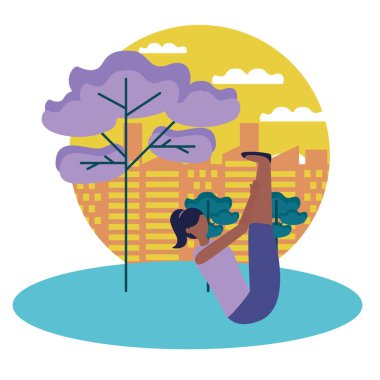 Kız yoga yapıyor vektör tasarımı poz