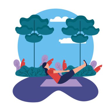 Yoga yapan kızlar vektör tasarımı poz