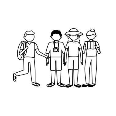 İzole gezgin insanlar vektör tasarımı