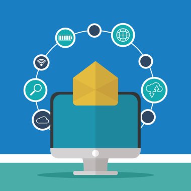 düz tasarım gadget'lar teknoloji simgeleri