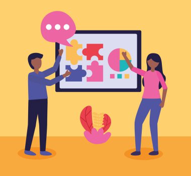 insanlar takım çalışması düz tasarım görüntüsü