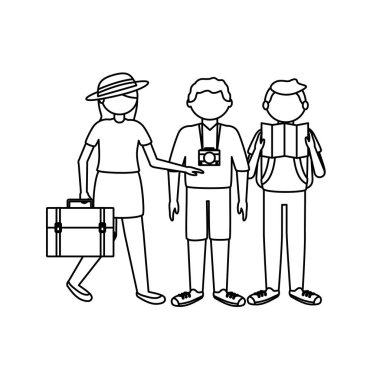 İzole gezgin insanlar vektör tasarımı