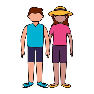 İzole gezgin çift vektör tasarımı