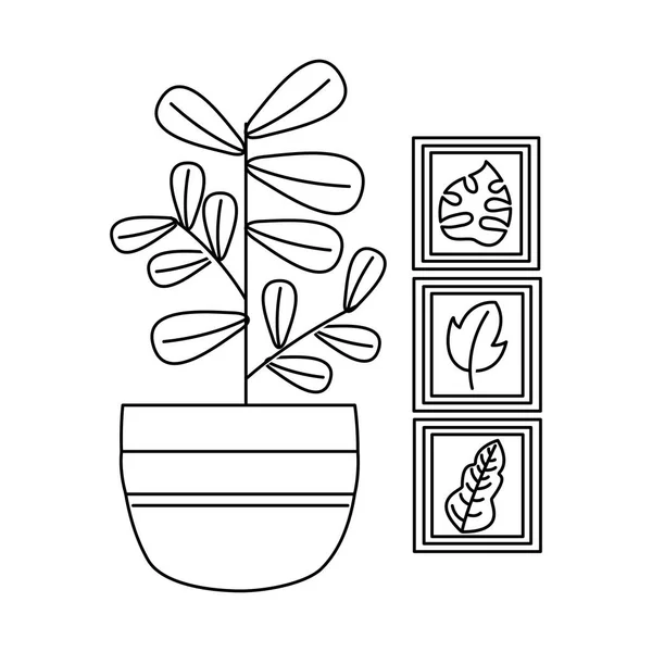 Μεμονωμένο φυτό μέσα σε δοχείο διανυσματικό σχεδιασμό — Διανυσματικό Αρχείο