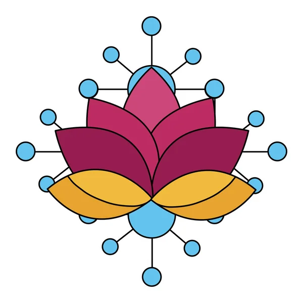 Diseño de adorno de flor de loto aislado — Vector de stock