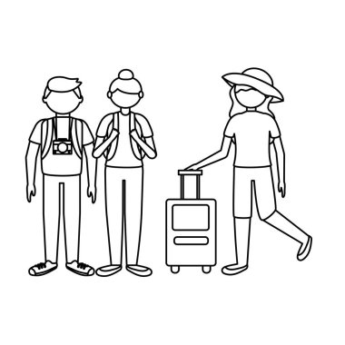 İzole gezgin insanlar vektör tasarımı