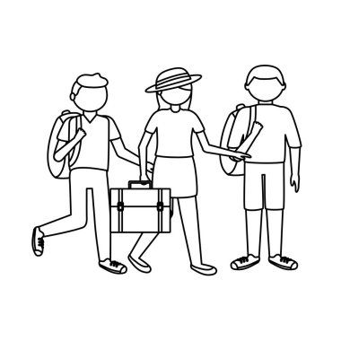 İzole gezgin insanlar vektör tasarımı