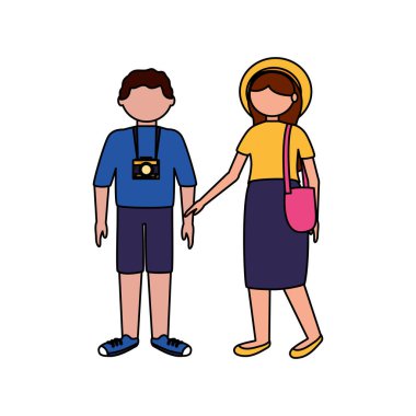 İzole gezgin çift vektör tasarımı