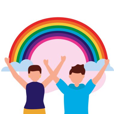 Lgtbiq mart tasarımını destekleyen erkekler