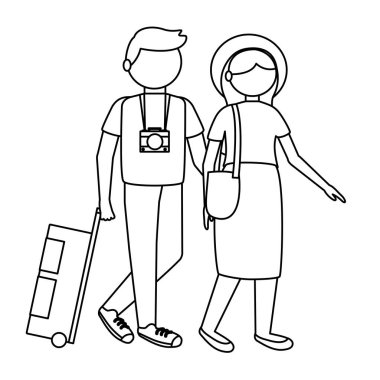 İzole gezgin çift vektör tasarımı