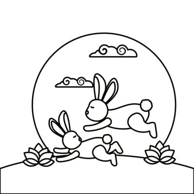 Sonbahar ortası festivali vektör tasarımı