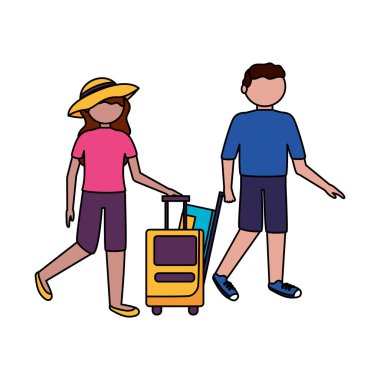 İzole gezgin çift vektör tasarımı