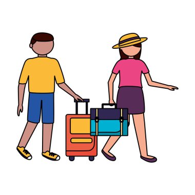 İzole gezgin çift vektör tasarımı