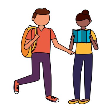 İzole gezgin çift vektör tasarımı