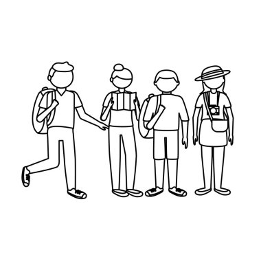 İzole gezgin insanlar vektör tasarımı