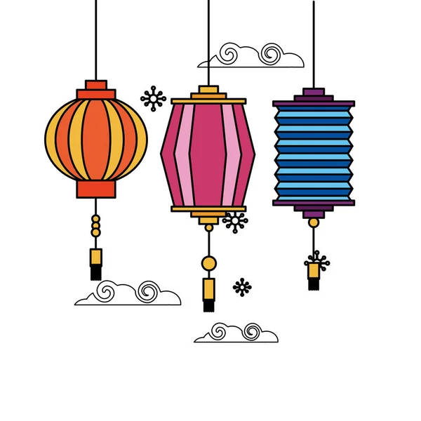 Kina Lantern vektor design — Stock vektor