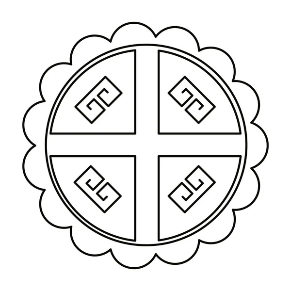 Векторный рисунок круга из изолированного Китая — стоковый вектор