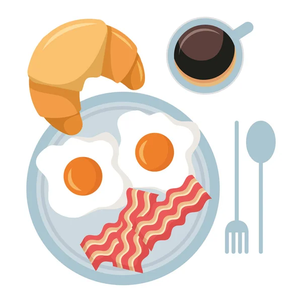 朝食卵とパンベクトルデザイン — ストックベクタ