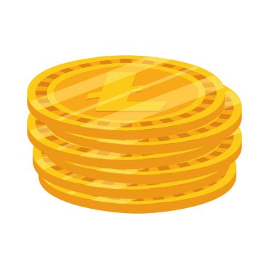 İzole litecoin vektör tasarımı