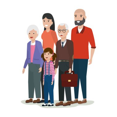 Yalıtılmış aile üyeleri vektör tasarımı
