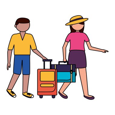 İzole gezgin çift vektör tasarımı