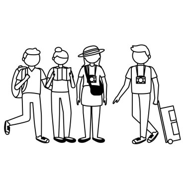 İzole gezgin insanlar vektör tasarımı