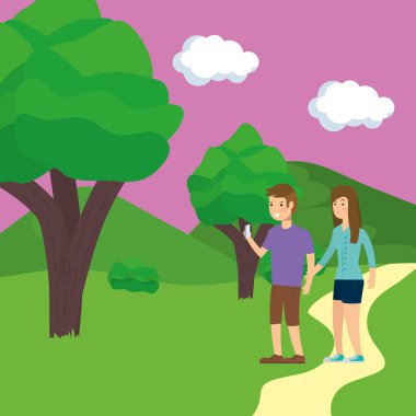 Park vektör tasarımında çift