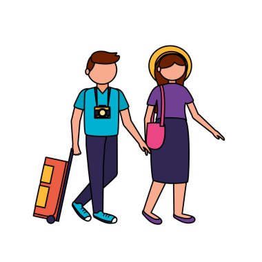 İzole gezgin çift vektör tasarımı