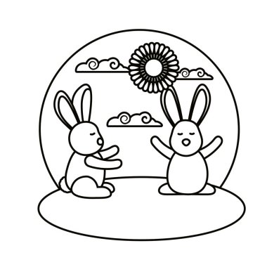 Sonbahar ortası festivali vektör tasarımı