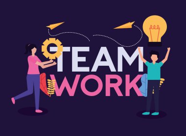 insanlar takım çalışması düz tasarım görüntüsü