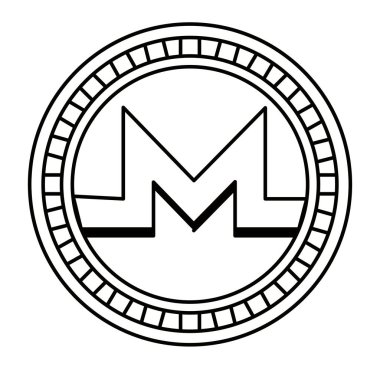 İzole Monero sikke vektör tasarımı