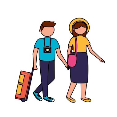 İzole gezgin çift vektör tasarımı