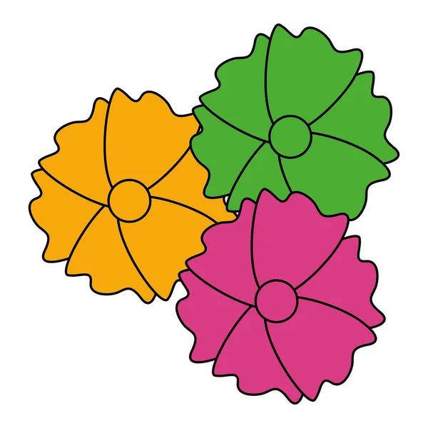 Diseño de ornamento de flores aisladas — Archivo Imágenes Vectoriales