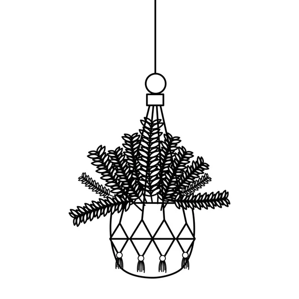 盆栽内吊植物矢量设计 — 图库矢量图片