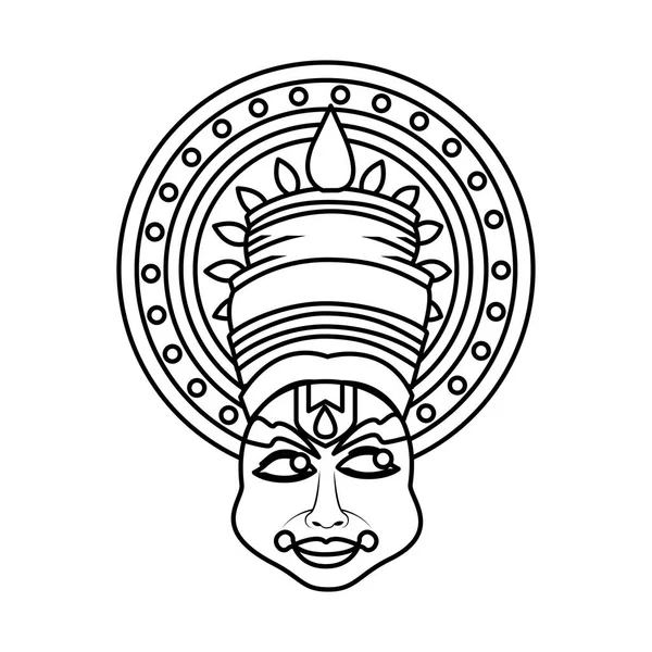 Kathakali dari desain perayaan onam - Stok Vektor