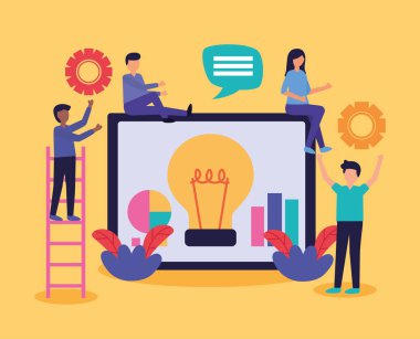 insanlar takım çalışması düz tasarım görüntüsü