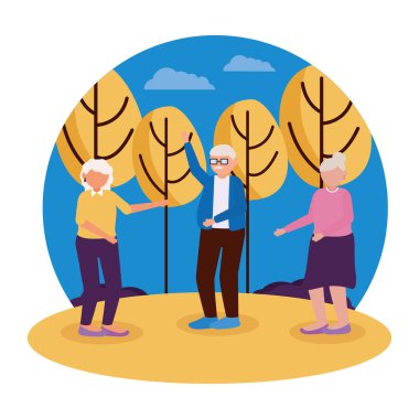 Büyükanne ve büyükbaba vektör tasarımı grubu