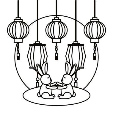 Sonbahar ortası festivali vektör tasarımı