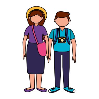 İzole gezgin çift vektör tasarımı