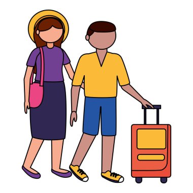 İzole gezgin çift vektör tasarımı